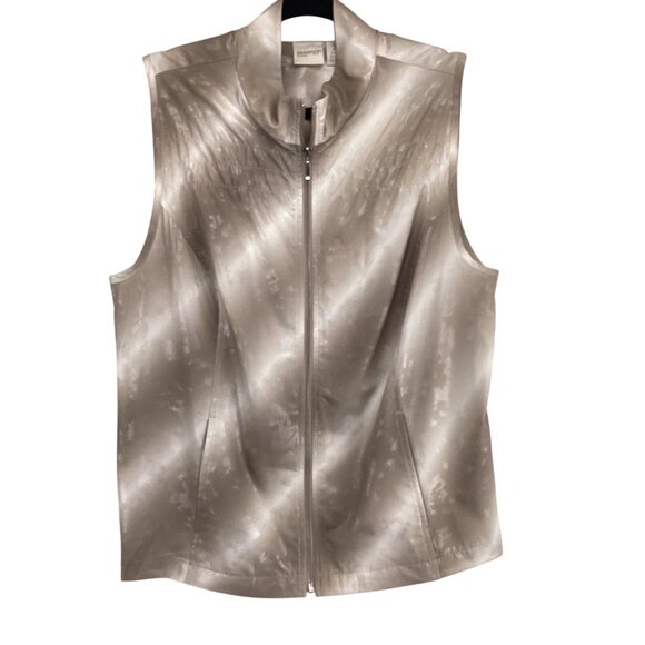Chicos Zenergy Sleeveless Zip-Up Vest Size 2 Large Neema‎ Statement Vest - Picture 1 of 8